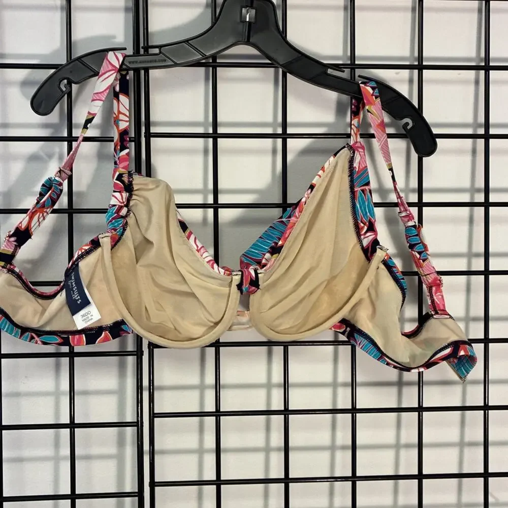 Swimsuits for All Women's Leader Bra Sized Underwire Bikini Top 36DD